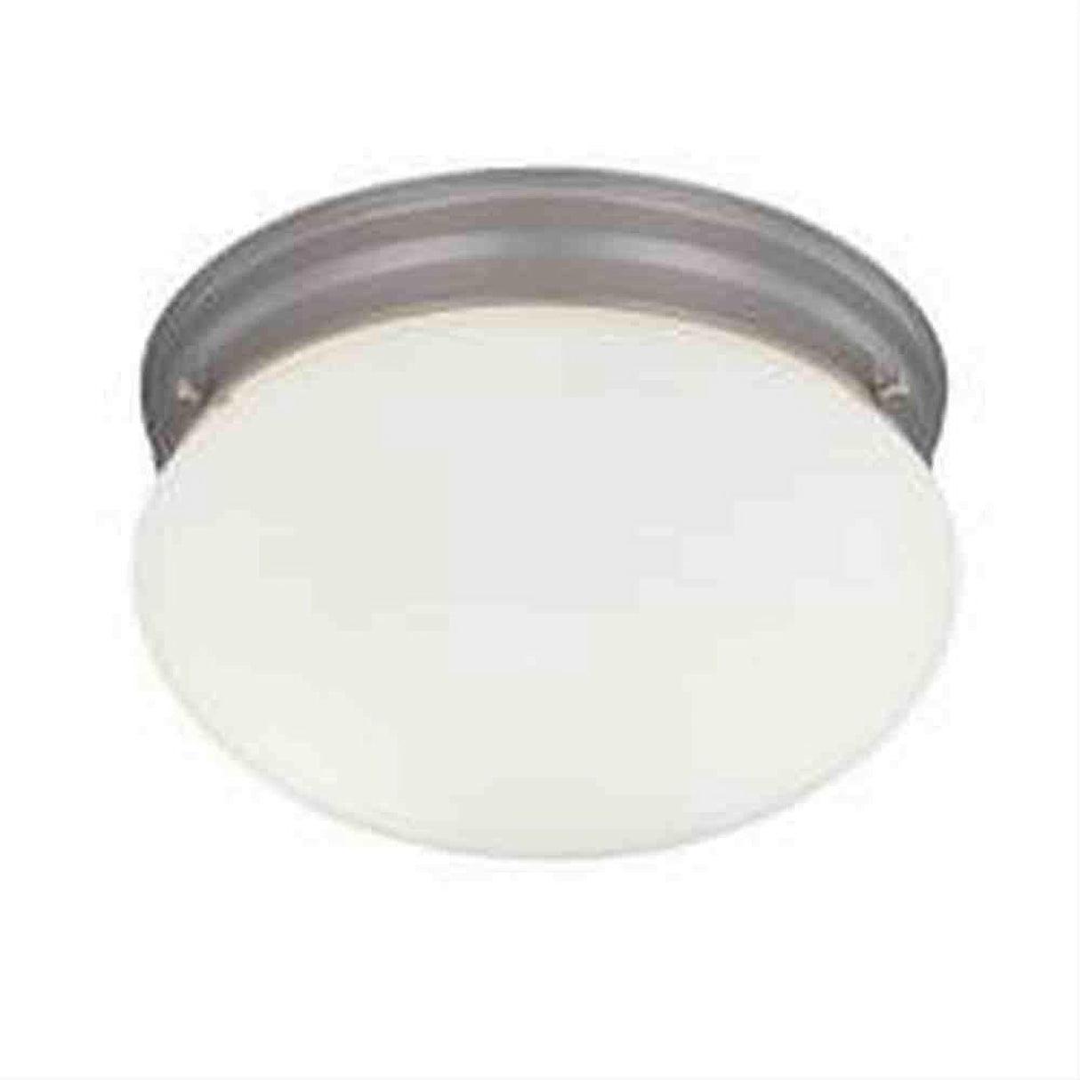 Designers Fountain 4732-PW 2 Light 9.25" Flushmount With Satin Etched Glass Globe Pewter