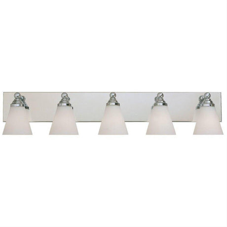 Designers Fountain 6495-CH Hudson Contemporary Five Light 500W Bathroom Wall Fixture Chrome
