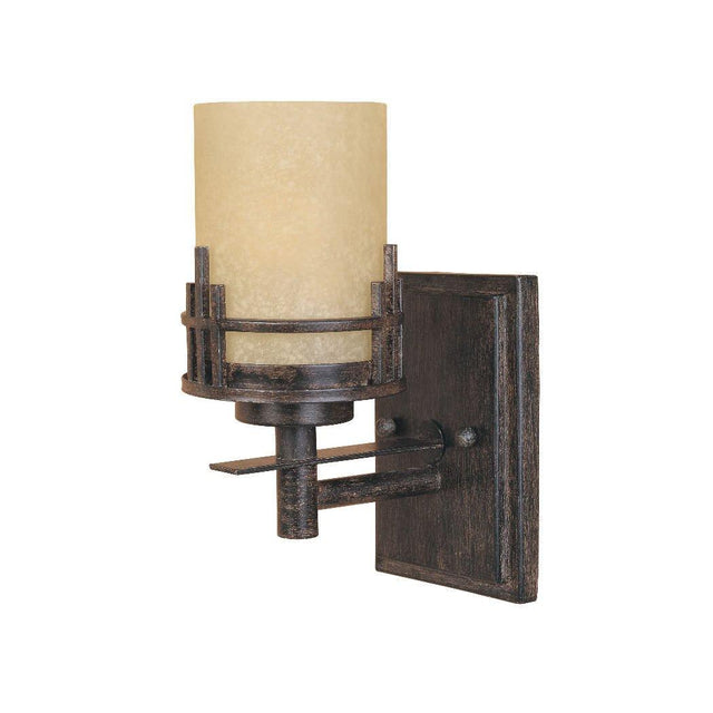 Designers Fountain 82101-WM Mission Ridge Asian Single Light Up Lighting Wall Sconce Warm Mahogany