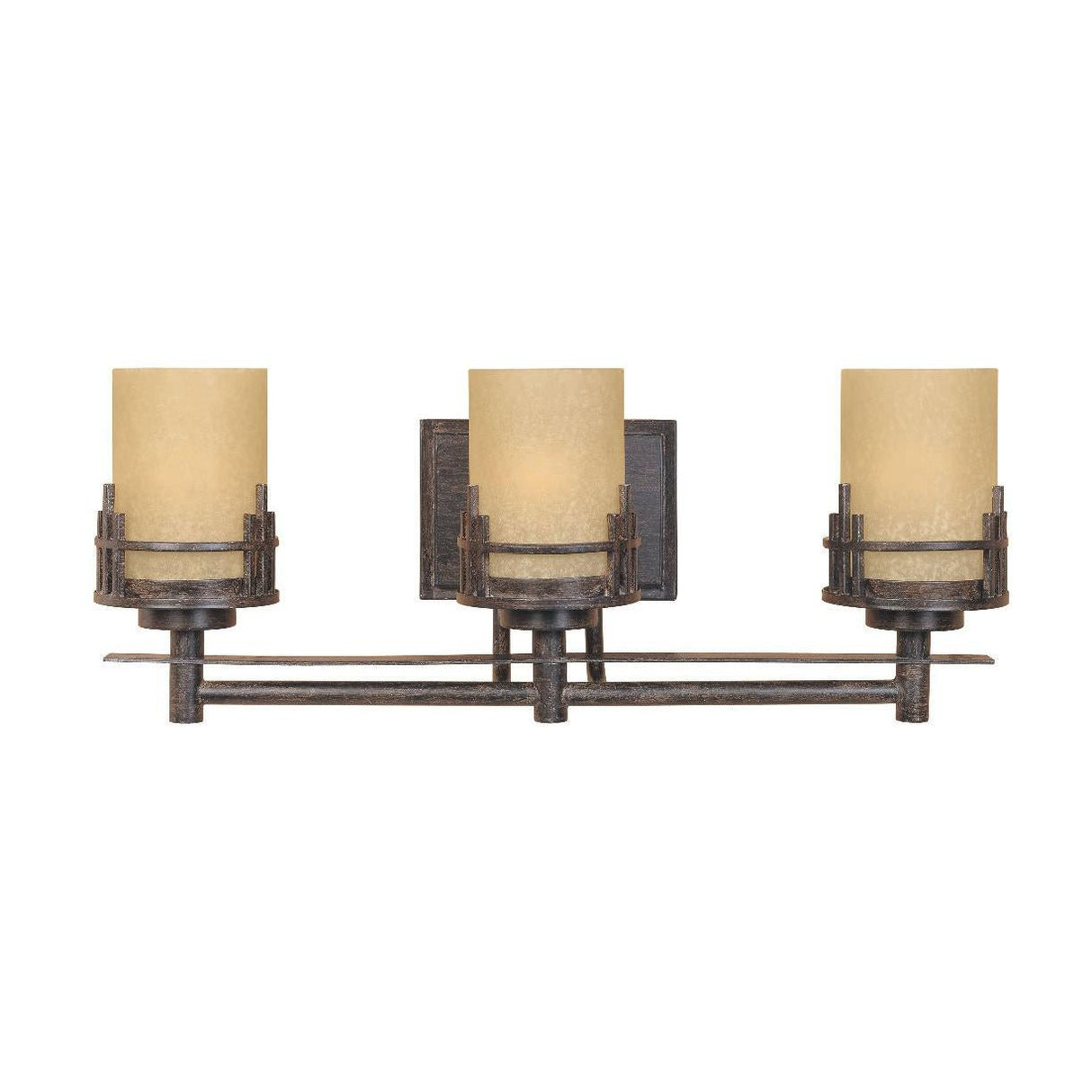 Designers Fountain 82103-WM Mission Ridge Asian Three Light Down Lighting 23.5" Wide Bathroom Fixture Warm Mahogany