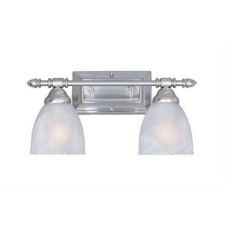 Designers Fountain 94002-SP Apollo Tuscan Two Light Down Lighting Wide Bathroom Fixture Satin Platinum