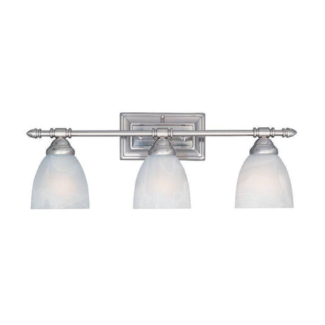 Designers Fountain 94003-SP Apollo Tuscan Three Light Down Lighting Wide Bathroom Fixture Satin Platinum