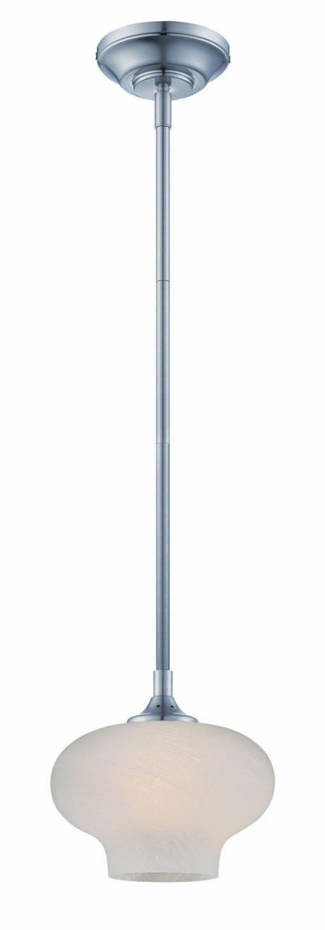 Designers Fountain LED6317-FS-SP satin platinum / french swirl glass pendant light