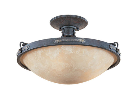 Designers Fountain 97311-WSD weathered saddle flushmount light fixture