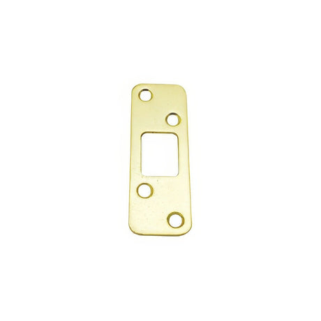 Dexter by Schlage J250027605 J250027 4 Hole Deadbolt Strike with a Round Corner Polished Brass