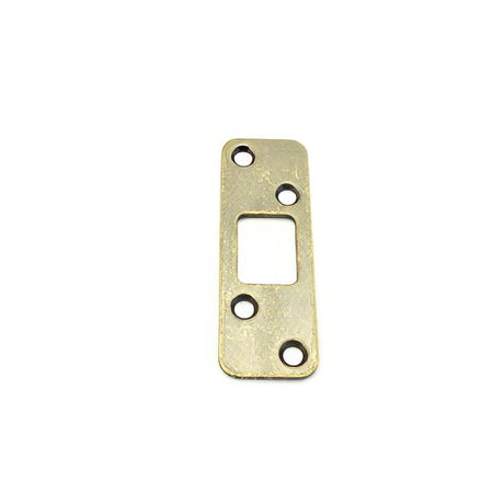 Dexter by Schlage J250027609 J250027 4 Hole Deadbolt Strike with a Round Corner Antique Brass