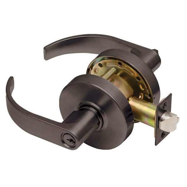 Dexter Commercial C1000CLRMC613KDC C1000 Classroom Grade 1 Curved Lever Clutching Cylindrical Lock Oil Rubbed Bronze