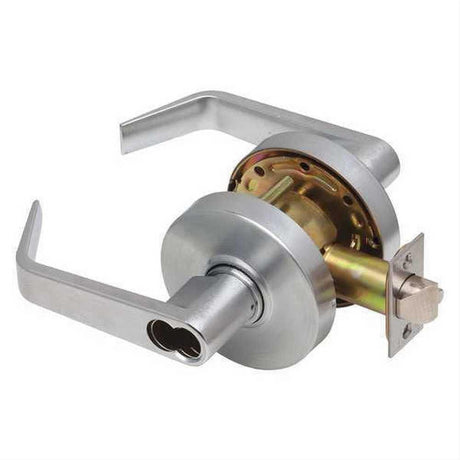 Dexter Commercial C1000ENTRR626SFIC C1000ENTR Entry Office Grade 1 Regular Lever Clutching Cylindrical Lock Satin Chrome