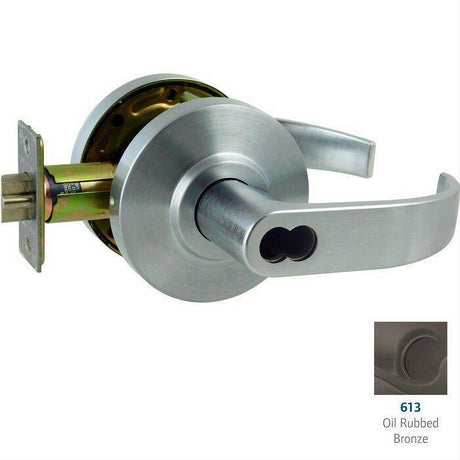 Dexter Commercial C2000CLENTRC613SFIC C2000CLENTRC6 Entry Office Grade 2 Curved Lever Clutching Cylindrical Lock Oil Rubbed Bronze