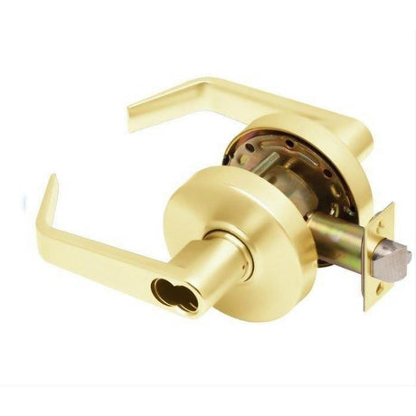 Dexter Commercial C2000ENTRR605SFIC C2000ENTRR6 Entry Office Grade 2 Regular Lever Non Clutching Cylindrical Lock Bright Brass