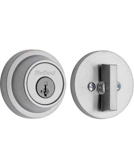 Kwikset 660RDT Single Cylinder Round Deadbolt SmartKey in Satin Chrome