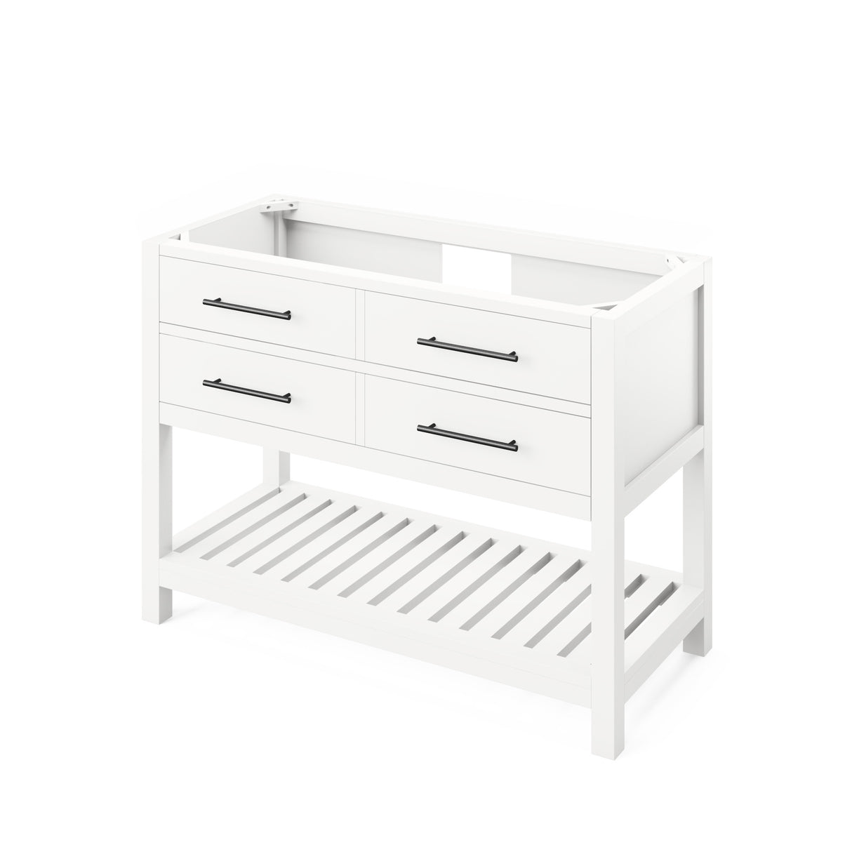 Jeffrey Alexander Wavecrest 48" White Single Sink Bathroom Vanity with Black Granite Top - 8 in. Widespread Faucet Top product image 3