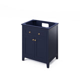 Jeffrey Alexander Chatham 30" Hale Blue Single Sink Bathroom Vanity with White Carrara Marble Top - 8 in. Widespread Faucet Top product image 3