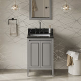 Jeffrey Alexander Percival 24" Grey Single Sink Bathroom Vanity with Calacatta Vienna Quartz Top - 8 in. Widespread Faucet Top product image 2
