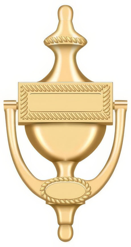 Deltana DKR75CR003 lifetime polished brass door knocker