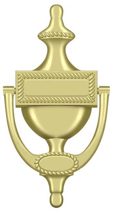 Deltana DKR75U3 polished brass door knocker