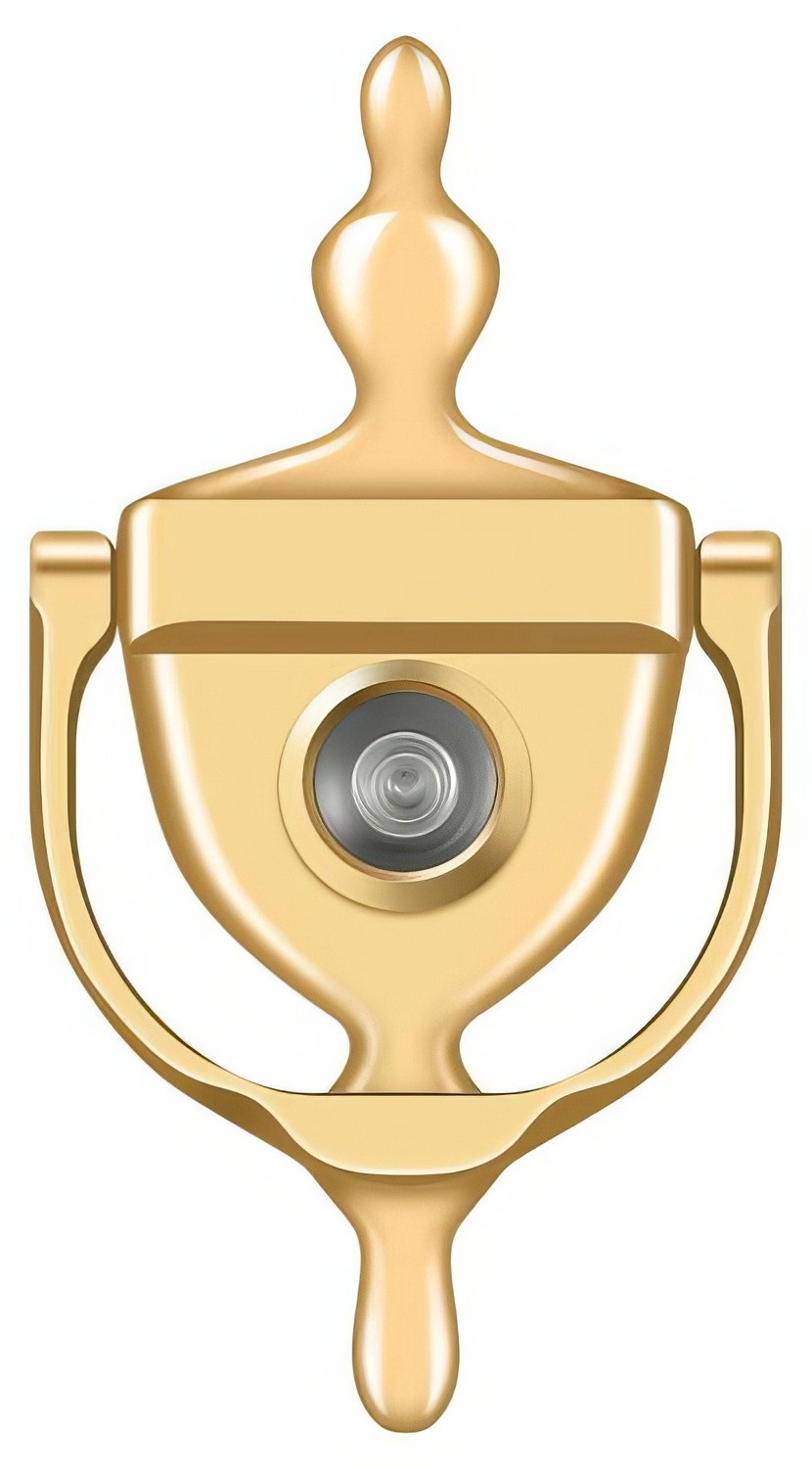 Deltana DKV630CR003 lifetime polished brass door knocker
