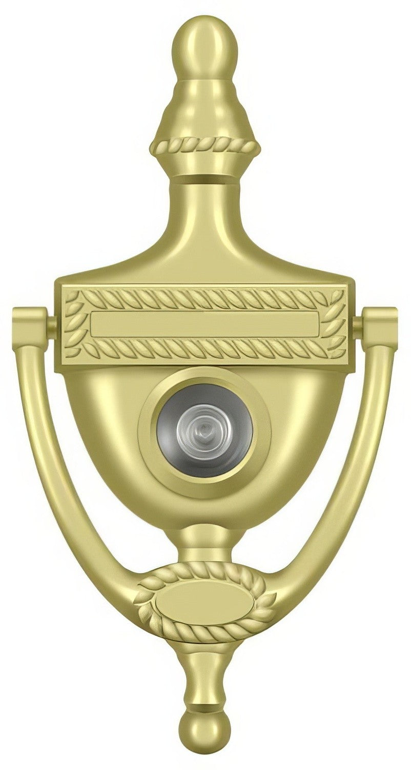 Deltana DKV6RU3 polished brass door knocker