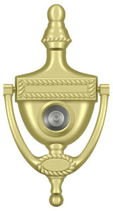 Deltana DKV6RU3 polished brass door knocker