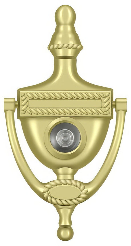 Deltana DKV6RU3 polished brass door knocker