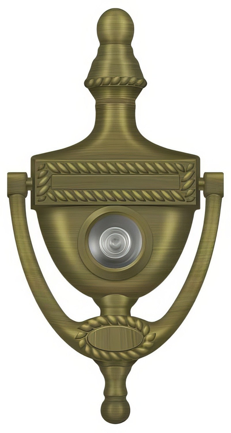 Deltana DKV6RU5 antique brass door knocker