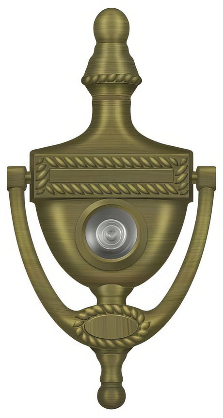 Deltana DKV6RU5 antique brass door knocker