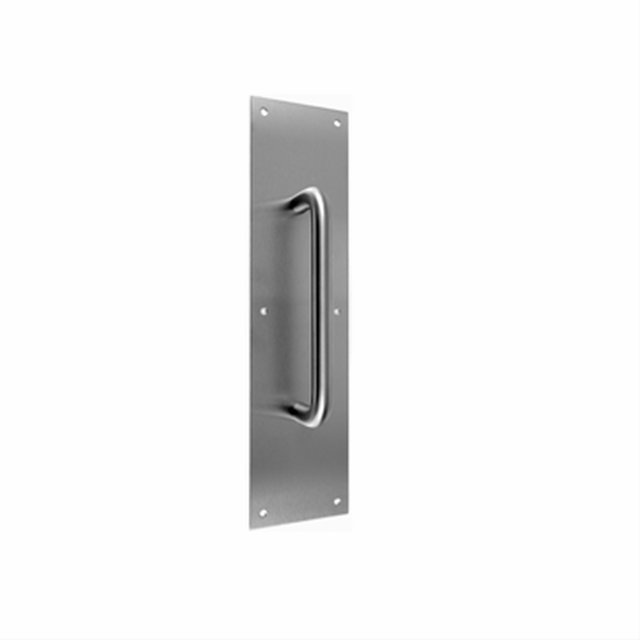 Don-Jo 7816630 4" X 16" Pull Plate with Round Pull Handle Satin Stainless Steel