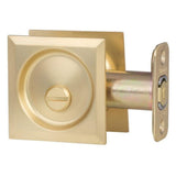 Sure-Loc DP-SQ02 SB satin brass privacy pocket door pull