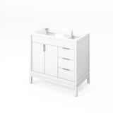 Jeffrey Alexander Theodora 36" White Single Sink Bathroom Vanity with Black Granite Top - 8 in. Widespread Faucet Top product image 2