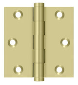 Deltana DSB33-UNL unlacquered brass door hinge