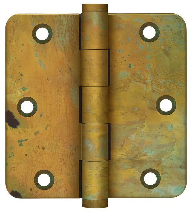 Deltana DSB35R4RT-R door hinge in satin stainless, front view