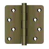 Deltana DSB4R45-RZ antique brass door hinge