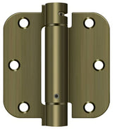 Deltana DSH35R55 antique brass spring hinge