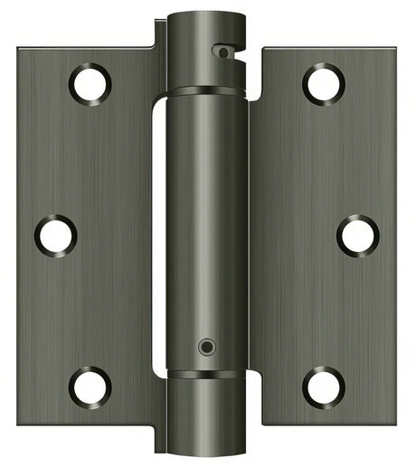 Deltana DSH35U15A spring hinge in satin stainless, additional view