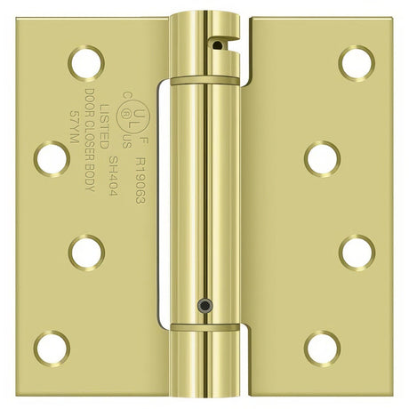 Deltana DSH44U3 polished brass spring hinge