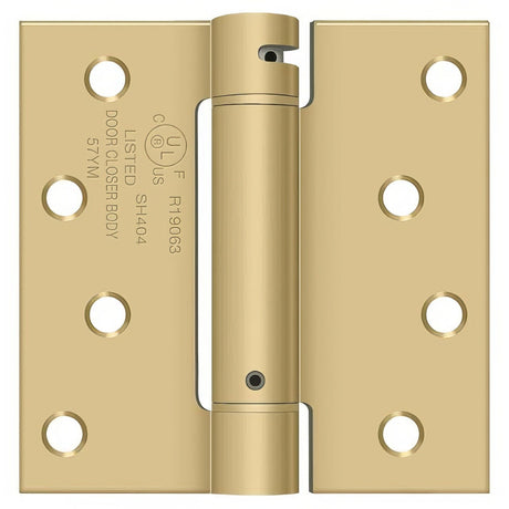 Deltana DSH44U4 brushed brass spring hinge