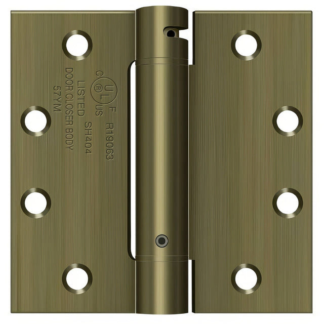 Deltana DSH45U5 antique brass spring hinge