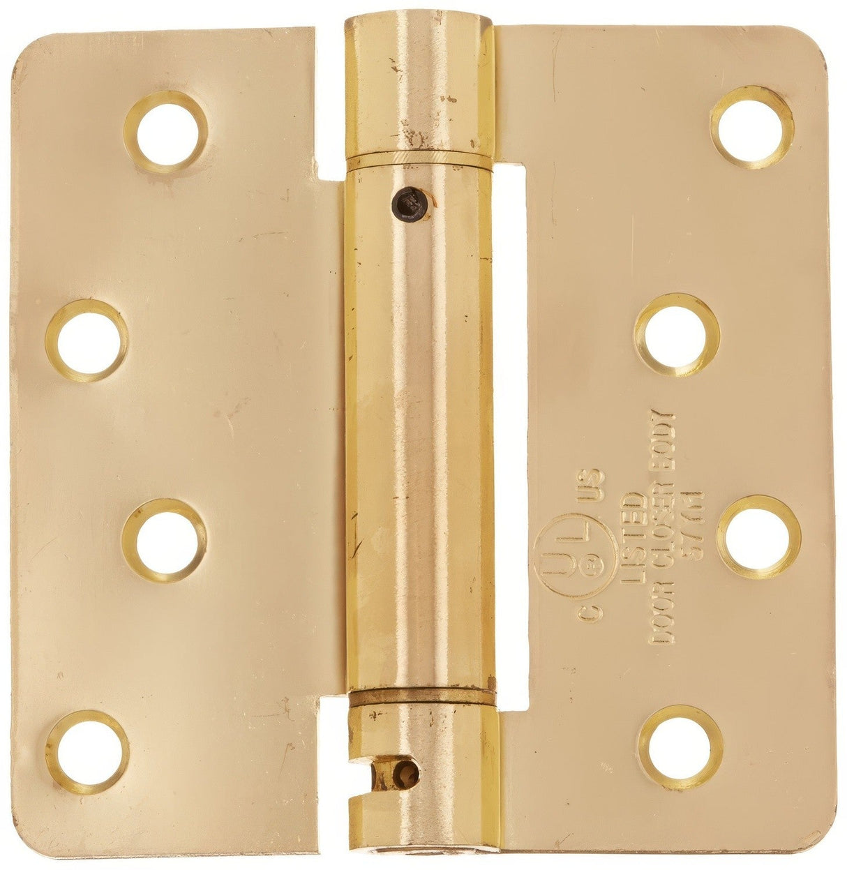 Deltana DSH4R43/4 polished brass / brushed brass spring hinge