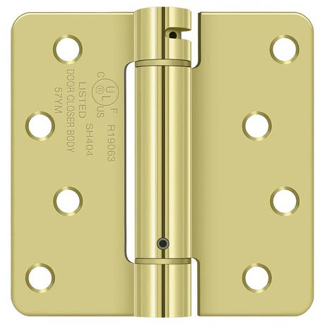 Deltana DSH4R43 bright brass spring hinge