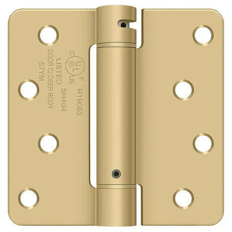 Deltana DSH4R44 satin brass spring hinge