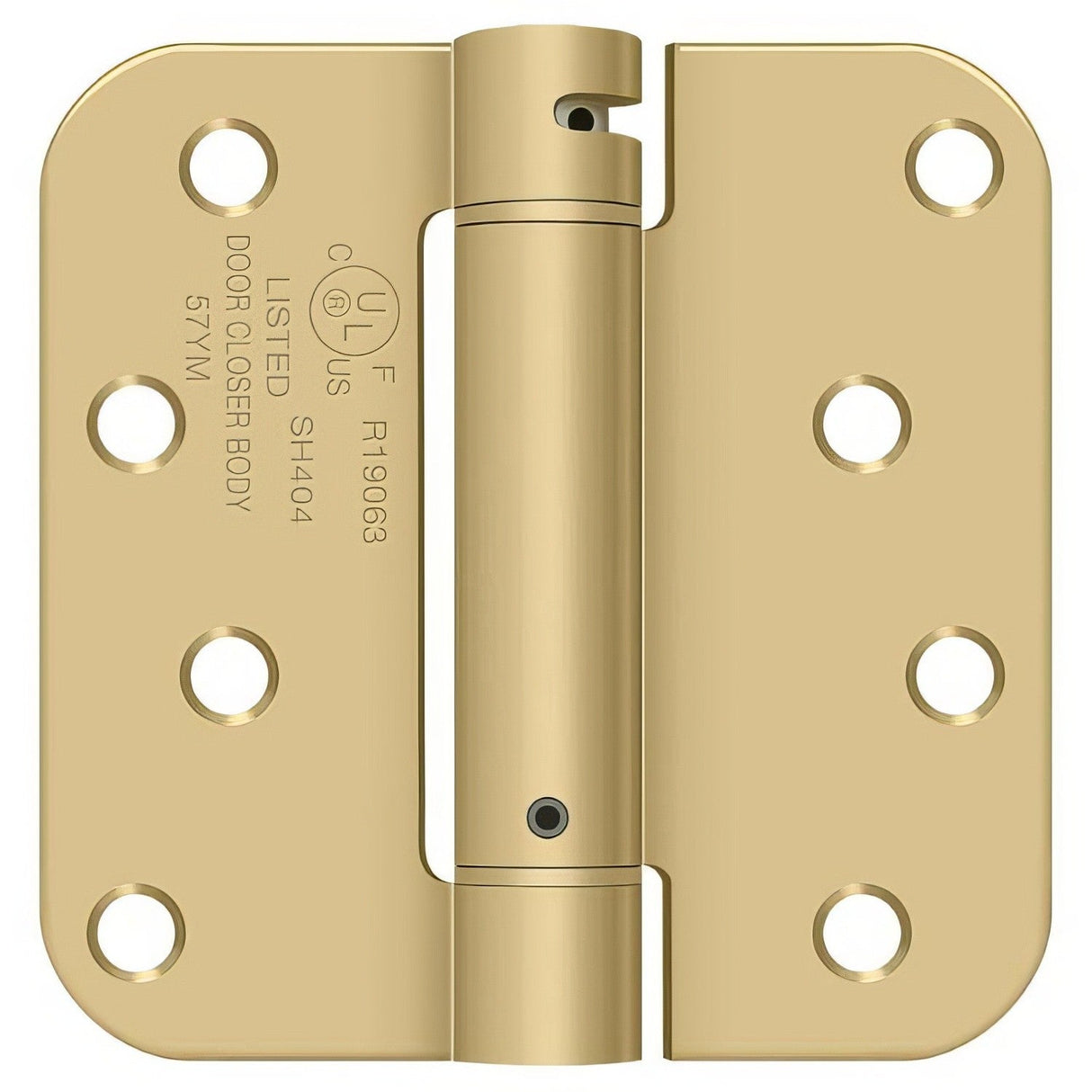 Deltana DSH4R54-Z satin brass spring hinge