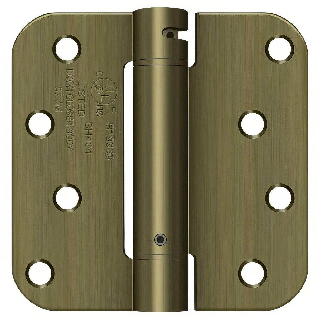 Deltana DSH4R55 antique brass spring hinge