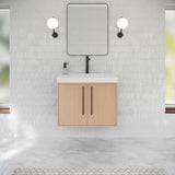 Jeffrey Alexander Tempest 30" Natural Oak Single Sink Bathroom Vanity with White Resin Top - Single-Hole Faucet Top - VKTEM30NORE product image 2