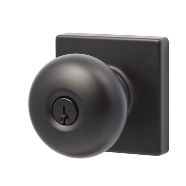 Sure-Loc DU107-SQ FBL flat black keyed entry door knob