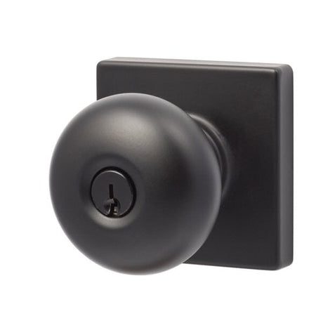 Sure-Loc DU107-SQ FBL flat black keyed entry door knob