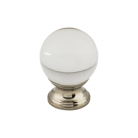 Top Knobs TK842PN Clarity Clear Glass 1 3/8" Diameter Round Knob Polished Nickel