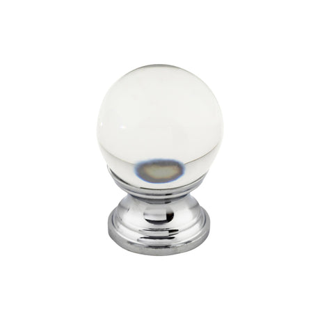 Top Knobs TK840PC Clarity Clear Glass 1" Diameter Round Knob Polished Chrome