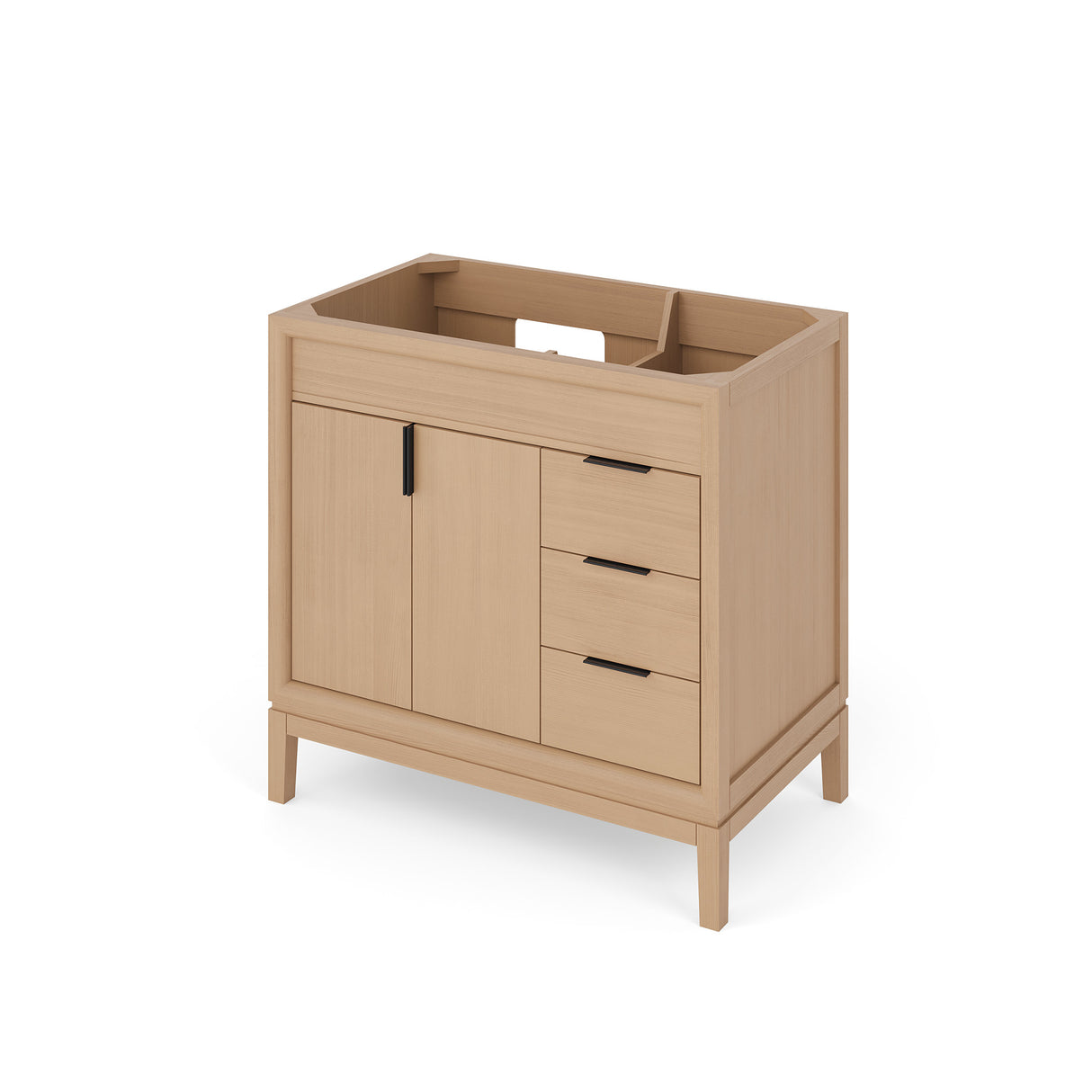 Jeffrey Alexander Theodora 36" Natural Oak Single Sink Bathroom Vanity with Grey Marble Top - 8 in. Widespread Faucet Top product image 2