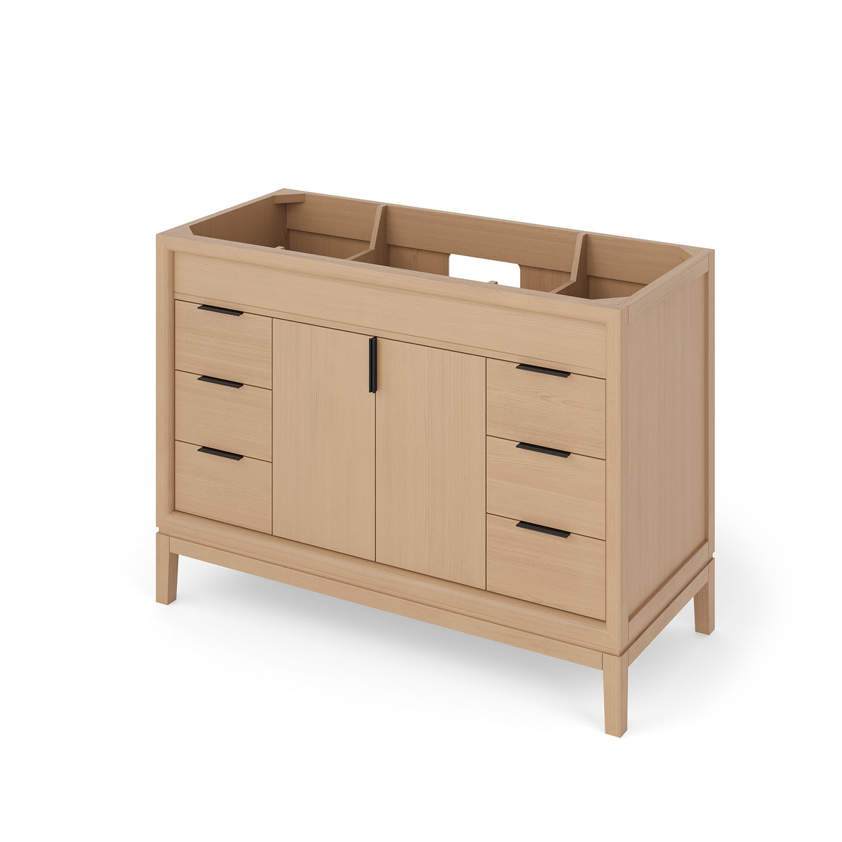 Jeffrey Alexander Theodora 48" Natural Oak Single Sink Bathroom Vanity with White Quartz Top - 8 in. Widespread Faucet Top product image 2