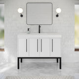 Jeffrey Alexander Tempest 48" White Single Sink Bathroom Vanity with White Resin Top - Single-Hole Faucet Top - VKTEM48WHSQRE product image 2